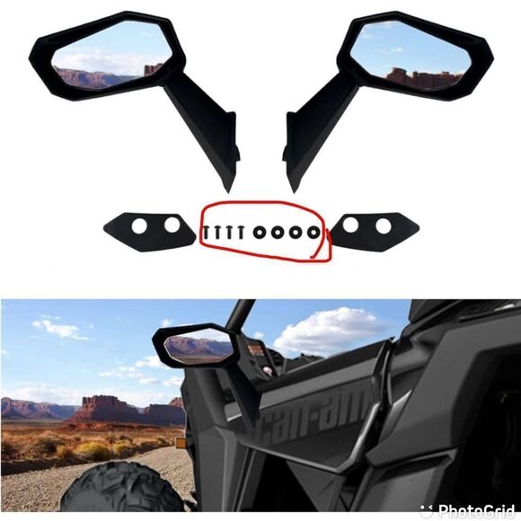 Front Door Rear View Side Mirrors Compatible Can Am Maverick X3/X3 MAX 2017-2021 - Picture 1 of 16
